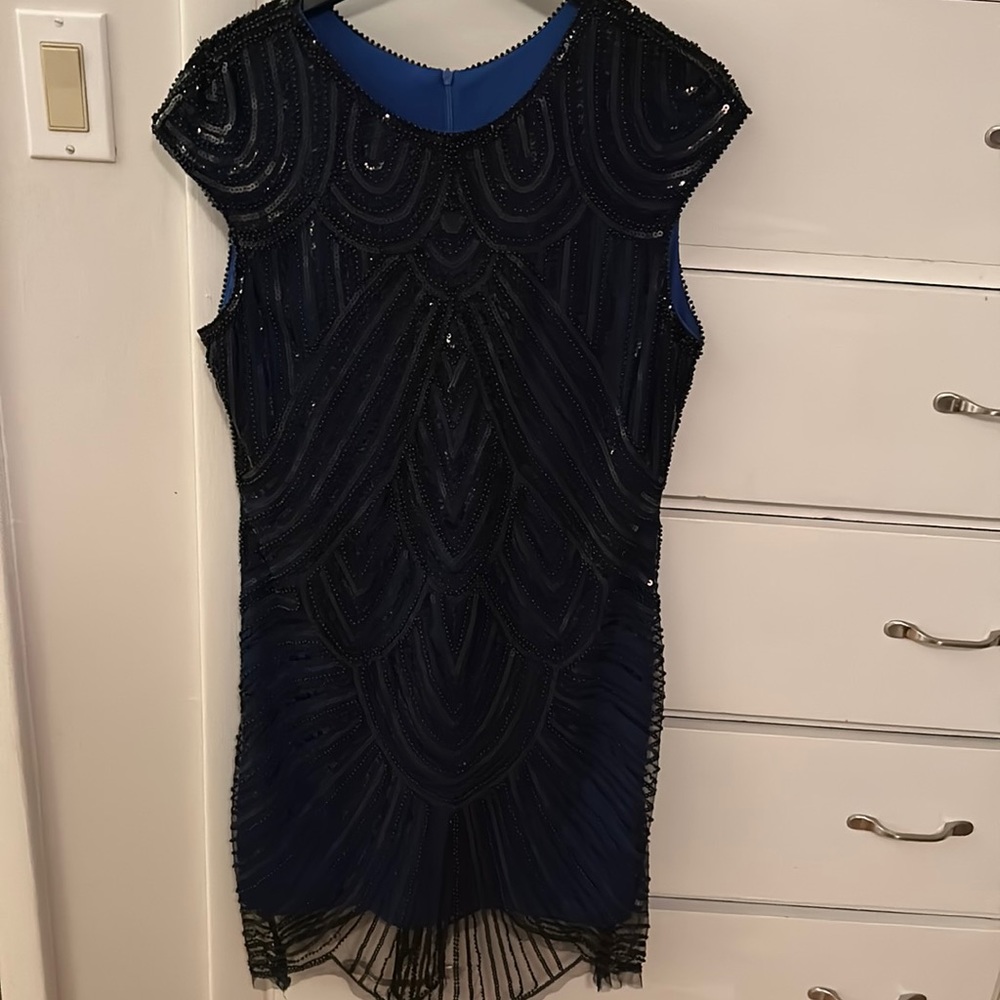 Blue sequins dress
